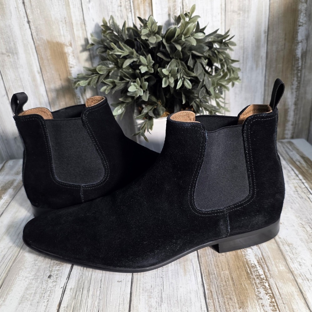 Aldo Mens Black Suede Chelsea Boots Almond Toe Ankle Booties Size 8 US 41 EUR - Picture 3 of 7